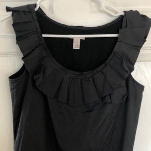 EUC J. Crew Sheath Dress with Collar Ruffle